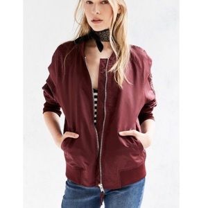 Silence and Noise Burgundy Bomber Jacket